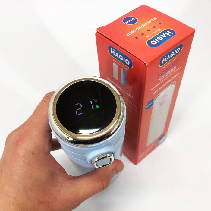 Термос SMART MAGIO MG-1047B вакуумний 400 мл, Розумний термос з датчиком температури, Термос похідний