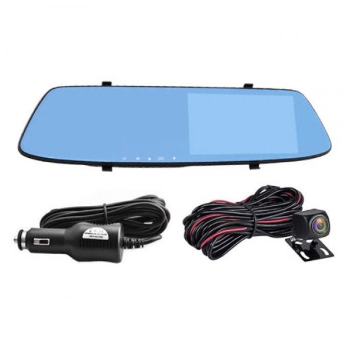 Автомобільний відеореєстратор-дзеркало L-9003 4,3" TOUCH SCREEN 2 камери 1080P Full HD