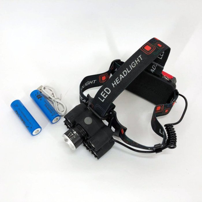 Яскравий світлодіодний ліхтар налобний Bailong Police BL-T78 5 led білий, налобний ліхтарик з usb зарядкою