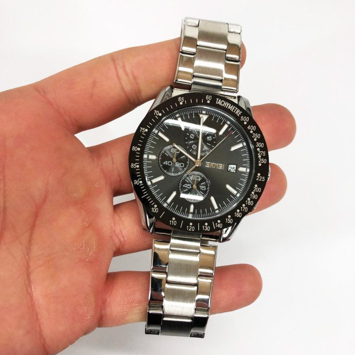 Годинник наручний чоловічий SKMEI 9253SIBK, годинник чоловічий класика, годинник підлітковий, крутий чоловічий годинник