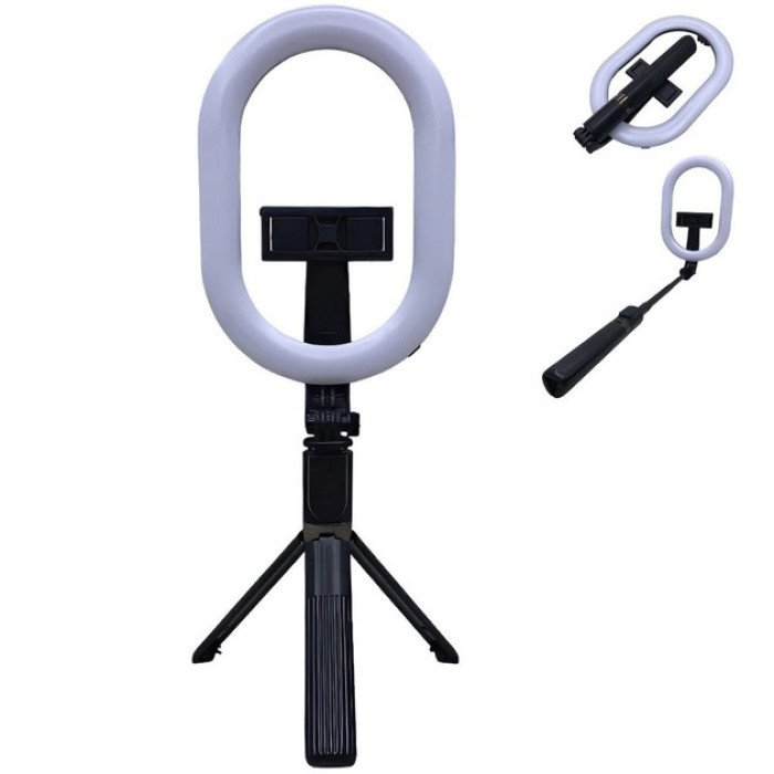 Монопод-штатив для селфі з кільцевою LED лампою Selfie Stick A8 телескопічний з пультом та Bluetooth