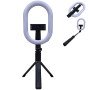 Монопод-штатив для селфі з кільцевою LED лампою Selfie Stick A8 телескопічний з пультом та Bluetooth