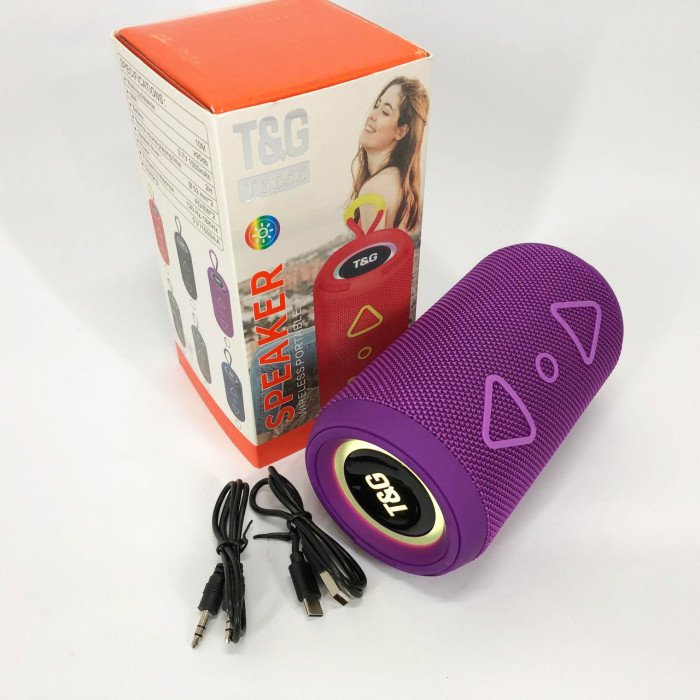 Bluetooth колонка портативна TG656 FM-радіо, потужна переносна акустична колонка. Колір: фіолетовий