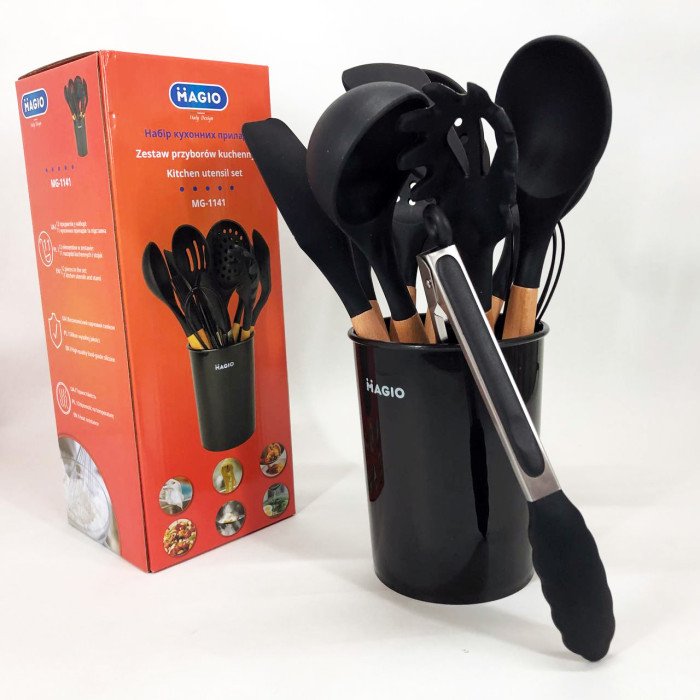Набір кухонний із 11 силіконових предметів Magio MG-1141, Набір приладдя для кухні із силікону