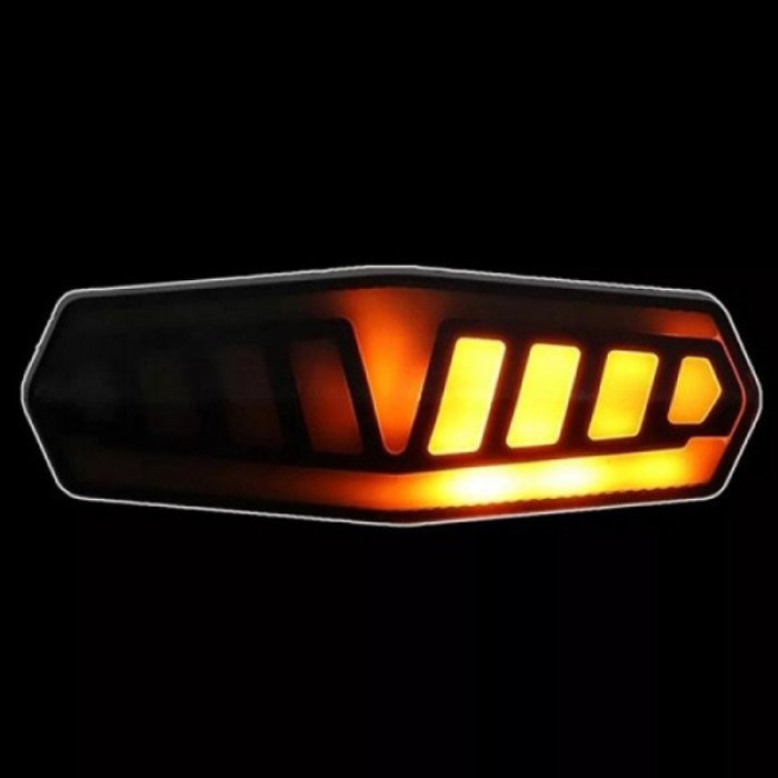 Велоліхтар FY-1828 із зазначенням поворотів (red+yellow), ЗУ Type-C, Мигалка з акумулятором на велосипед