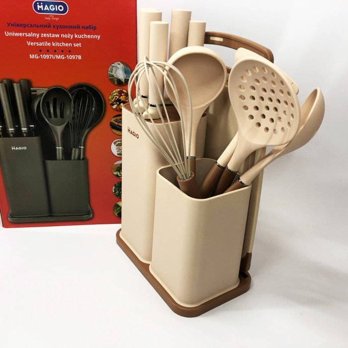 Набір силіконових кухонних речей Magio MG-1097I набір ножів лопаток 12 предметів