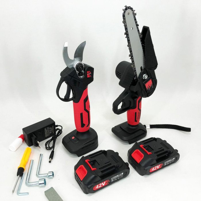 Комплект акумуляторного інструменту 2в1 міні пила секатор KRAFFTEC 36V 4АР