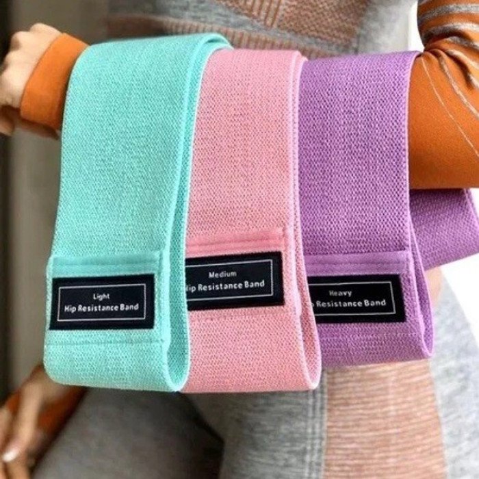 Гумки для фітнесу та спорту WOW LT-003 Набір тканинна стрічка еспандер 3 шт, Джгут еспандер для заняття