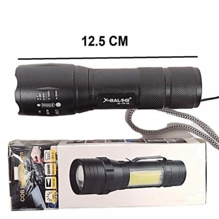 Ліхтарик акумуляторний ручний Bailong BL-29 діод T6 + COB зарядка від USB, ліхтарик led, водонепроникний