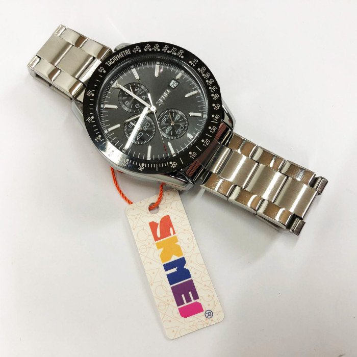 Годинник наручний чоловічий SKMEI 9253SIBK, годинник чоловічий класика, годинник підлітковий, крутий чоловічий годинник