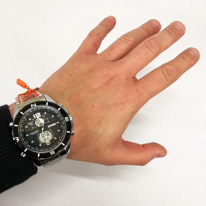 Годинник наручний чоловічий SKMEI 1670SIWT SILVER-WHITE, годинник тактичний протиударний. Колір: срібний