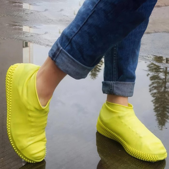 Багаторазові бахіли-чохли L (41-45 розмір) для взуття силіконові від води та бруду. Колір: жовтий