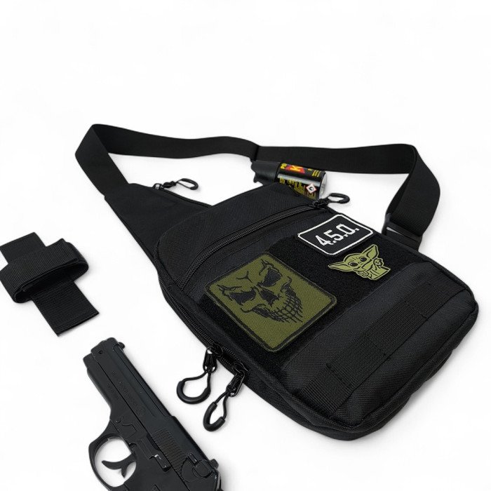 Тактична сумка на плече з кобурою, система MOLLE, патч-панель, Cordura