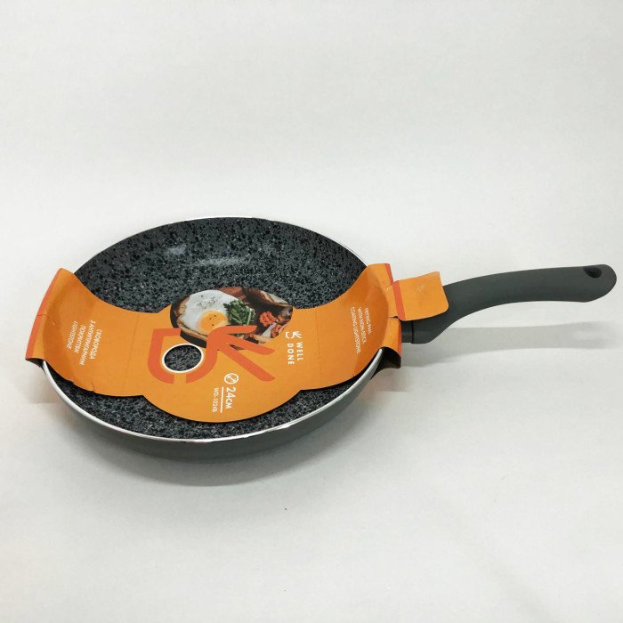 Сковорода Well Done WD-1024B з покриттям LightStone 24 см, сковорода для смаження, якісна сковорода