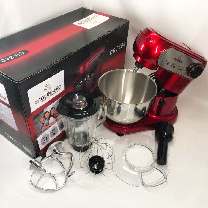 Кухонний комбайн 3 в 1 Crownberg CB-3404 Тістоміс-М'ясорубка-Блендер (2200 Вт)