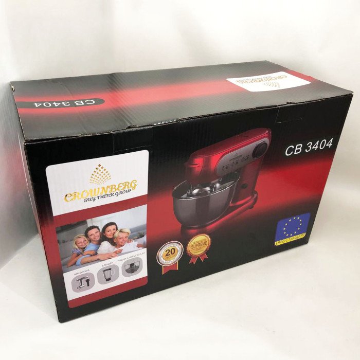 Кухонний комбайн 3 в 1 Crownberg CB-3404 Тістоміс-М'ясорубка-Блендер (2200 Вт)