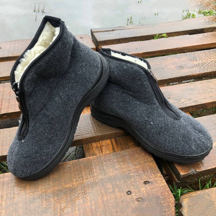 Черевики чоловічі утеплені на застібці 45 розмір, чоловічі робочі черевики. Колір: сірий