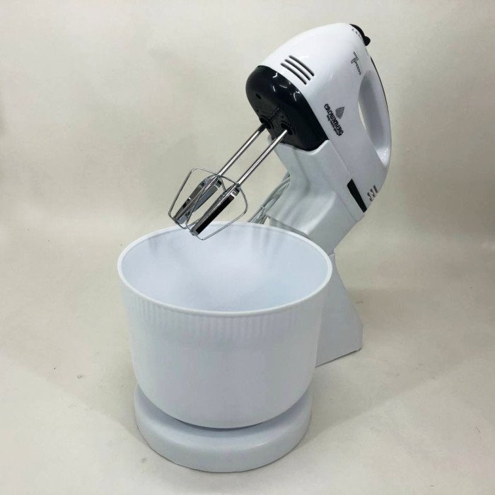 Міксер Crownberg CB-7320 ручний з підставкою та ємністю 2л 300 Вт на 7 швидкостей, кухонний тістоміс