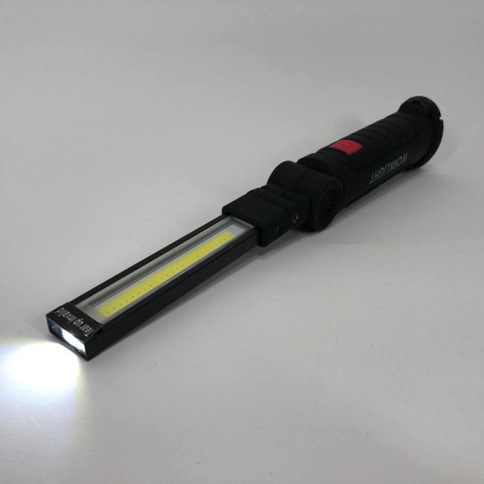 Світлодіодний ліхтар кемпінг W52 SMD + COB, червоний + білий, магніт, гачок, кемпінговий складний ліхтар