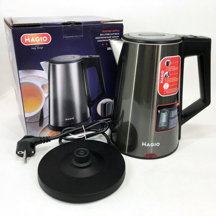 Електрочайник MAGIO MG-987, електронний чайник, чайник дисковий, стильний електричний чайник