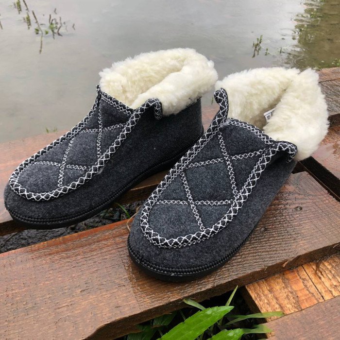Черевики жіночі хутряні утеплені 37 розмір, Зимові кімнатні тапочки жіночі, Тапочки з хутром