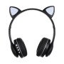 Бездротові навушники з котячими вушками та RGB підсвічуванням Cat VZV 23M. Колір: чорний