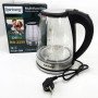 Електричний скляний чайник Rainberg RB-2250 з LED підсвічуванням 2200 Вт 1.8л, хороший електро чайник