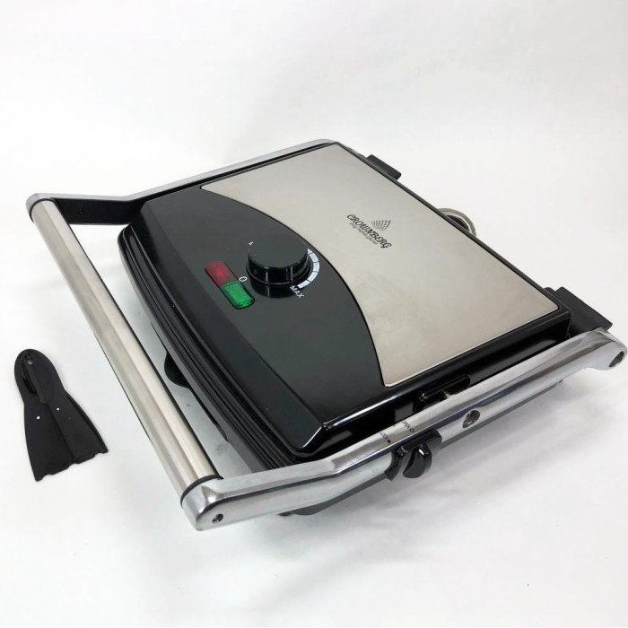 Гриль притискний Crownberg CB-1067, Електричний контактний гриль для дому з терморегулятором 2000Вт