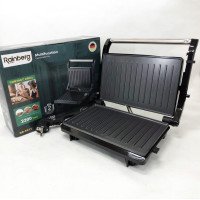 Електрогриль притискний Rainberg RB-5411 з антипригарним покриттям 2200 Вт, нержавіюча сталь