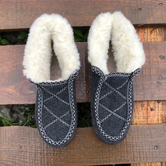 Черевики жіночі хутряні утеплені 38 розмір, Валянки шиті, Домашні тапочки для жінок