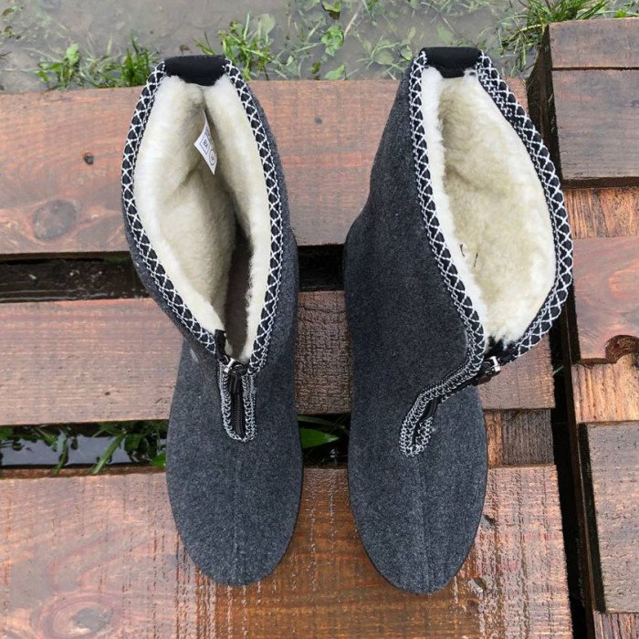 Жіночі чоботи. Розмір 40. Хутряні, високі, утеплені, Бурки повстяні жіночі, Суконні зимові бурки