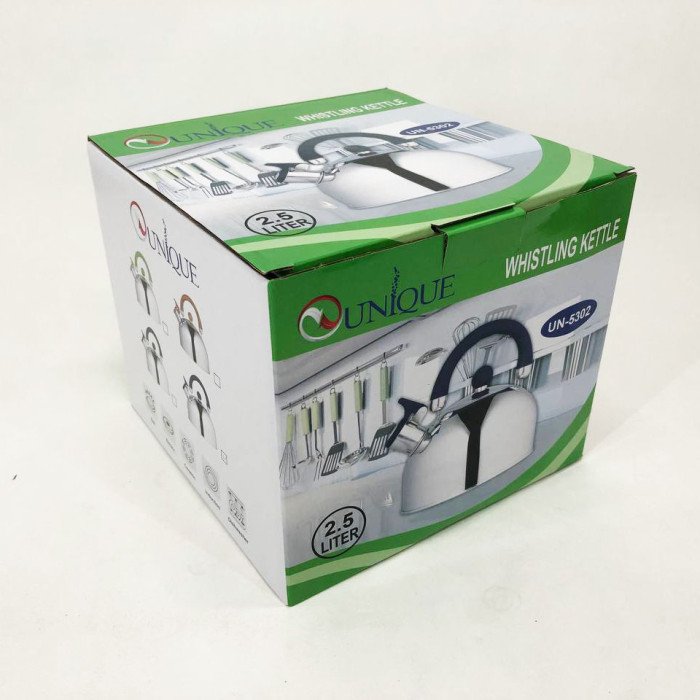 Чайник Unique із свистком UN-5302 2.5 л, гарний чайник для газової плити. Колір: фіолетовий