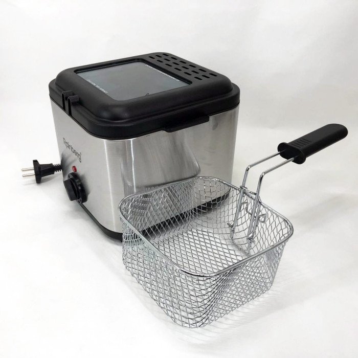 Фритюрниця для дому Rainberg RB-2219 з терморегулятором та знімною чашею електрофритюрниця міні фритюрниця