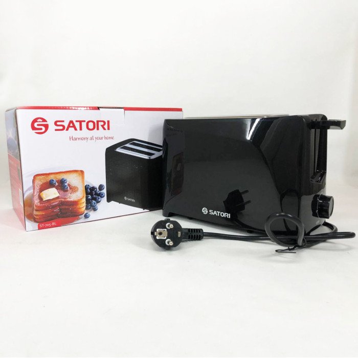 Тостер Satori ST-705-BL, тостер для 2 грінок, електричний горизонтальний тостер, універсальний тостер