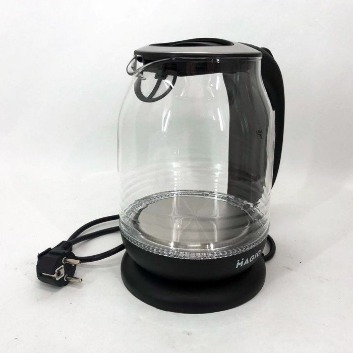 Електрочайник Magio MG-983 з підсвічуванням, 1.7Л, Стильний електричний чайник, прозорий з підсвічуванням