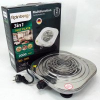 Електроплита Rainberg RB-010 спіральна, плита електрична настільна Рейнберг 1 конфорка (2000 Вт)