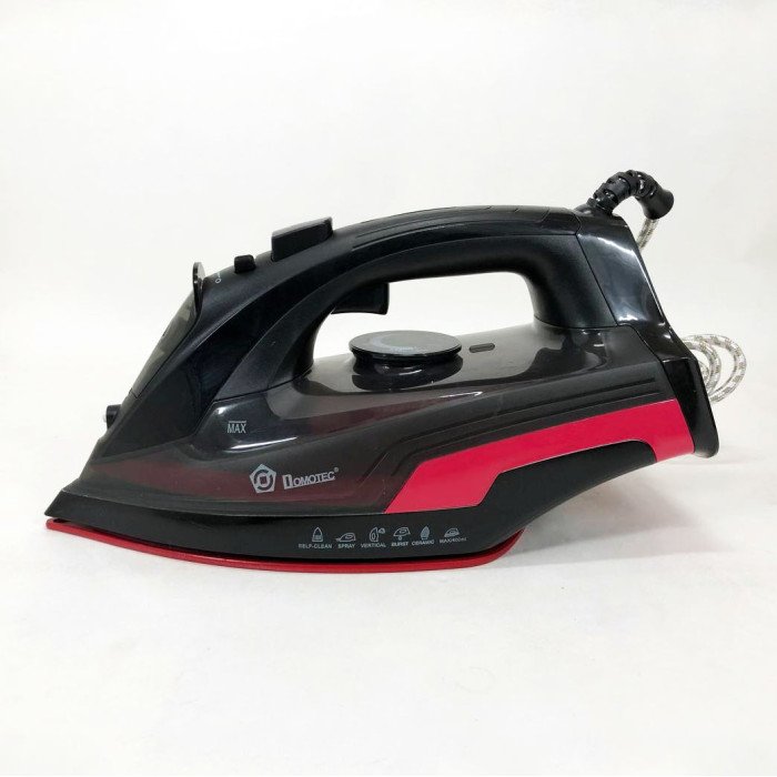 Праска з керамічним покриттям Domotec MS 2258 3000 Вт, праска з керамічною підошвою. Колір: червоний