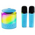 Портативна Bluetooth колонка K19 з підсвічуванням LED та двома мікрофонами для караоке Blue
