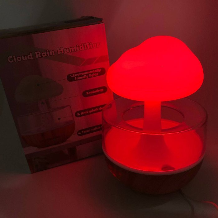Нічник-зволожувач з ефектом дощу Cloud Rain Humidifier, Аромадіфузор зволожувач повітря для дому