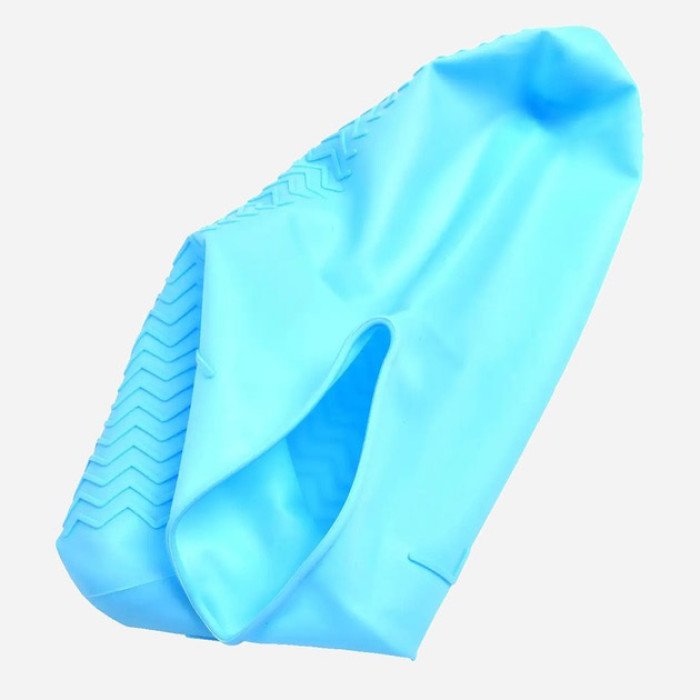 Багаторазові бахіли-чохли L (41-45 розмір) для взуття силіконові від води та бруду. Колір: блакитний