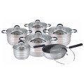 Набір посуду з кришками Edenberg EB-4080 із нержавіючої сталі 12 предметів 2.1л-6.5л