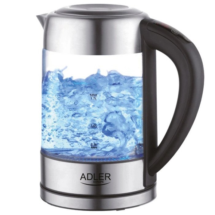 Електрочайник ADLER AD 1247 1.7Л 2200Вт скляний з регулятором температури підсвічуванням