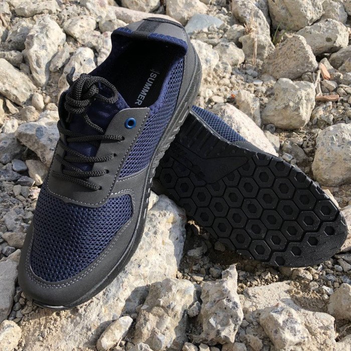 Модні універсальні кросівки із сітки 46 розмір. Чоловічі кросівки з тканини, що дихають. Модель 48177. Колір: синій