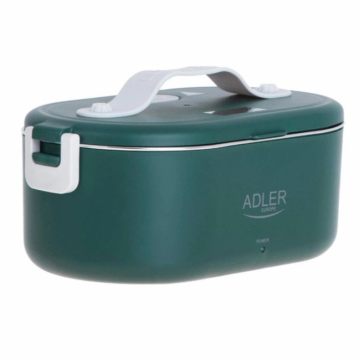 Ланч бокс з підігрівом електричний Adler AD 4505 Green 55 Вт металевий для їжі з кришкою 0,8 л 220В