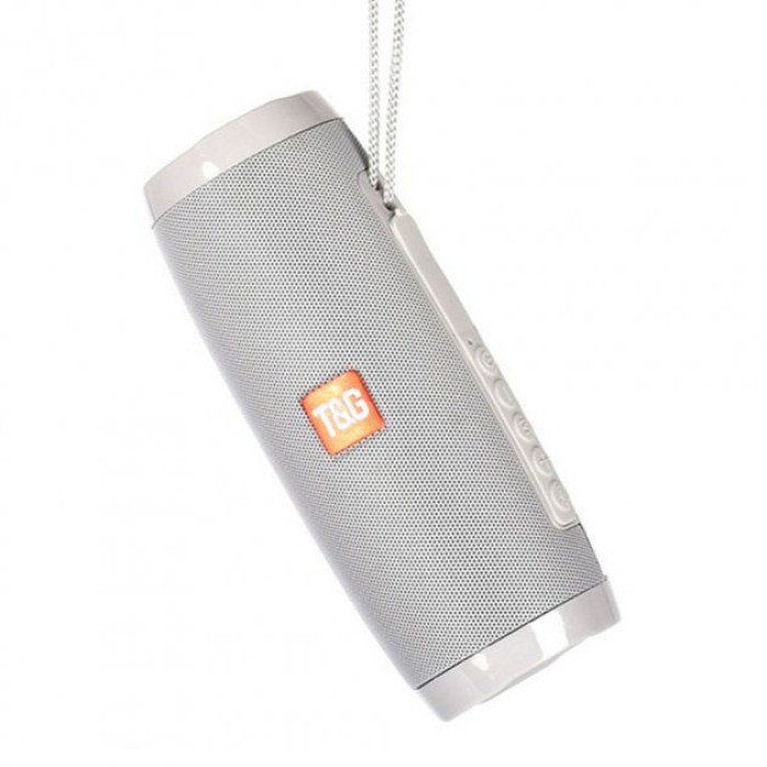 Портативна bluetooth колонка вологостійка TG-157 Pulse з різнокольоровою підсвіткою. Сірий колір