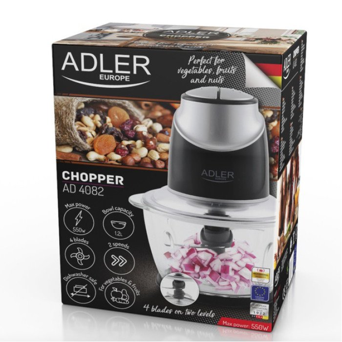 Подрібнювач зі скляною чашею Adler AD 4082 550Вт