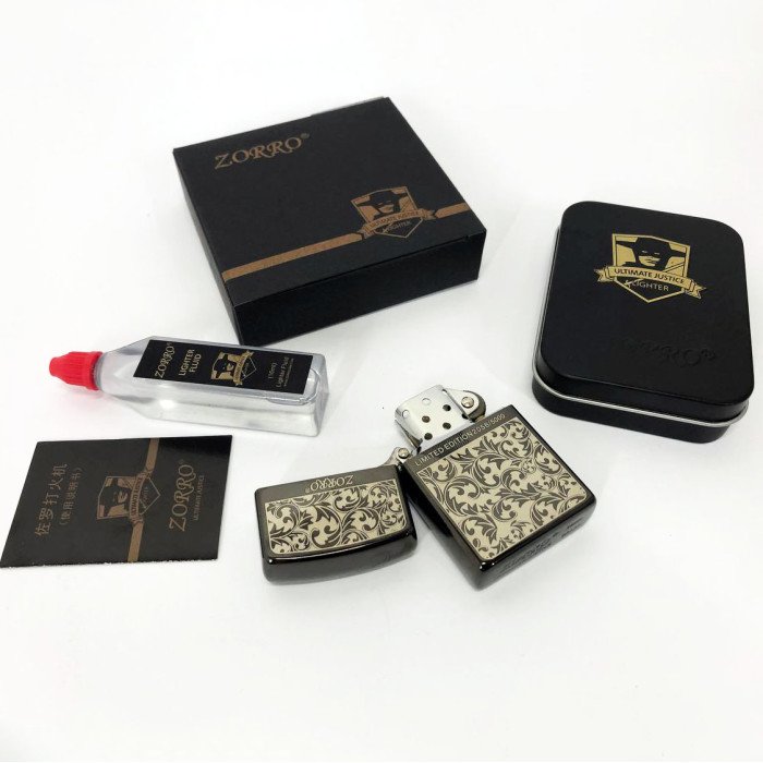 Запальничка бензинова Zorro HL-299, запальничка на день народження, запальничка у подарунковому футлярі
