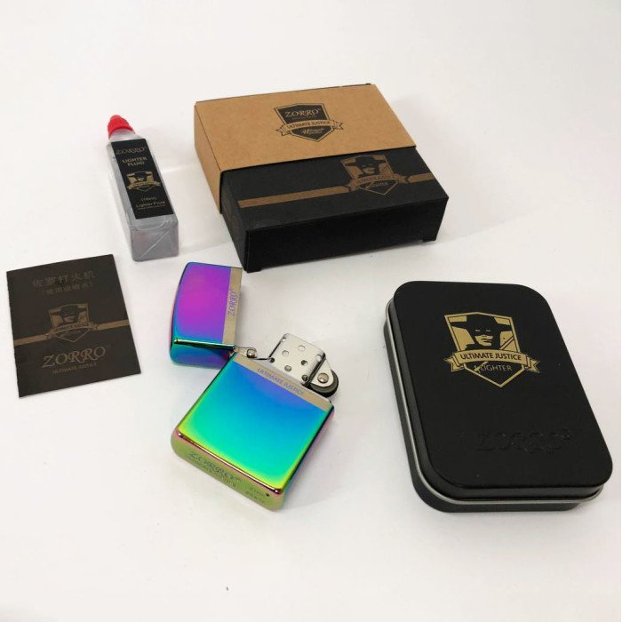 Запальничка бензинова Zorro HL-291, бензинова запальничка щаслива, вітрозахисна запальничка