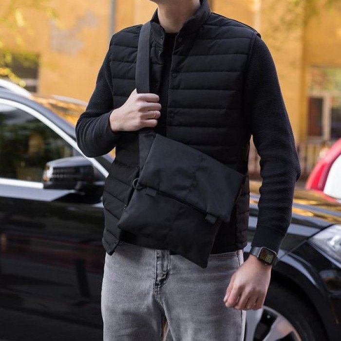 Чоловіча сумка через плече шкіра, Сумка кобура наплічна, Сумка для прихованого носіння пістолета