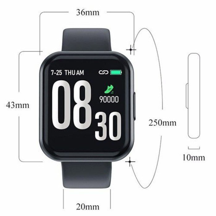 Смарт-годинник Smart Watch T88 Спортивний з пульсометром, тонометром, два браслети. Колір: чорний